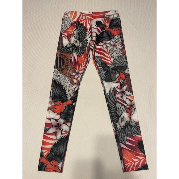 Eagle Rock Werkshop Leggings Women's XL Ukulele/ Bird Full Length Yoga - Picture 1 of 9